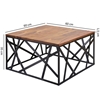 Picture of Solid Wood Coffee Table With Puzzle Iron Base