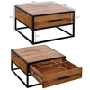 Picture of Solid Wood Side Table With 1 Drawer Framed In Iron Angles