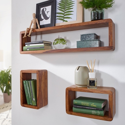 Picture of Wooden Wall Shelf Set Of 3