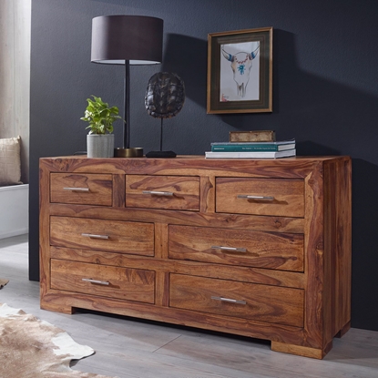 Picture of Solid Wood Sheesham Sideboard With 7 Drawers