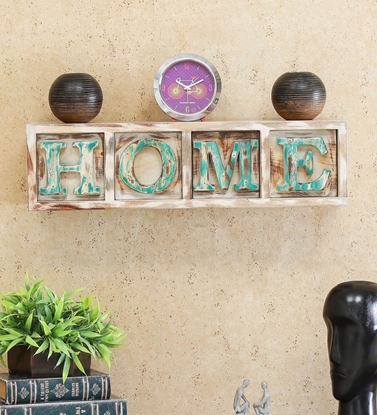 Picture of Floating Sheesham Wood Wall Shelves In Brown Colour