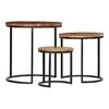 Picture of Chelli Solid Wood Nested Side Table In Natural & Metal Finish