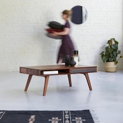 Picture of Solid Wood Sheesham Coffee Table With 2 Drawer And 2 open shelves