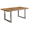 Picture of Solid Wood And Iron Dining Table With Many Strips On The Top