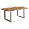 Picture of Solid Wood And Iron Dining Table With Many Strips On The Top