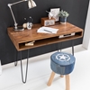 Picture of Solid Wood Sheesham Retro Design Desk With Iron Legs