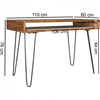 Picture of Solid Wood Sheesham Retro Design Desk With Iron Legs