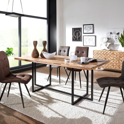 Picture of Solid Wood Dining Table With Multiple Bocks Of Mix Wood