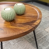 Picture of Solid Wood Sheesham Round Table With Iron Legs