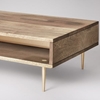 Picture of Solid Wood Finly Coffee Table With Brass Finished Legs