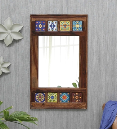 Picture of Siramika Sheesham Wood Rectangle Wall Mirror