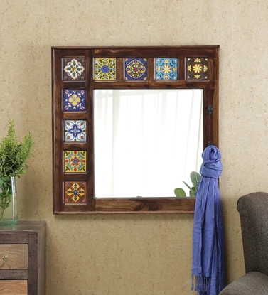 Picture of Siramika Sheesham Wood Square Wall Mirror