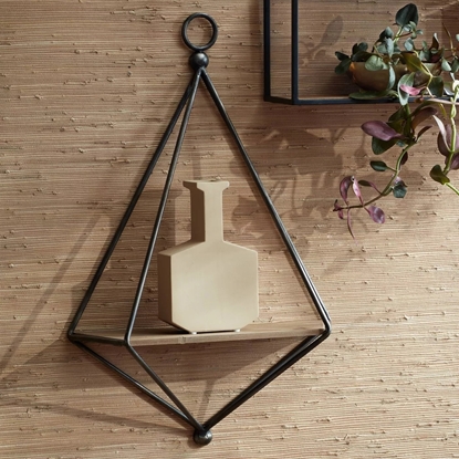 Picture of Black and Brown Triangular Wall Shelf