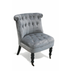 Picture of Armchair with wheels for elegant vintage style living room in gray velvet