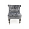 Picture of Armchair with wheels for elegant vintage style living room in gray velvet