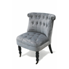 Picture of Armchair with wheels for elegant vintage style living room in gray velvet