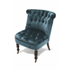 Picture of Armchair with wheels for living room elegant vintage style in blue velvet