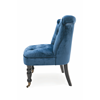 Picture of Armchair with wheels for living room elegant vintage style in blue velvet