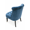 Picture of Armchair with wheels for living room elegant vintage style in blue velvet