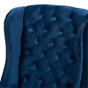 Picture of Baxton Studio Blue Upholstered and Brown Finished Wood Wingback Dining Chair