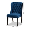 Picture of Baxton Studio Blue Upholstered and Brown Finished Wood Wingback Dining Chair