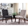 Picture of Best Master Newport Tufted Back Wood Dining Side Chair in Beige (Set of 2)