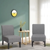 Picture of Costway Chair without armrests in fabric with curved backrest, Chairs ideal for living room and bedroom, Gray