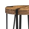 Picture of Natural Live Edge Solid Wood with Metal Round End Table in Natural