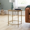 Picture of Solid Wood Round End Table in Gold Satin