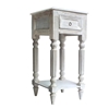 Picture of Spacious Mango Wood Side Table with Metal Ring Handle in Washed White