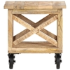 Picture of vidaXL Side Table with Wheels 15.7"x15.7"x16.5" Rough Mango Wood