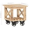 Picture of vidaXL Side Table with Wheels 15.7"x15.7"x16.5" Rough Mango Wood