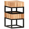 Picture of Harlin Solid Wood Side Table In Natural & Black Finish