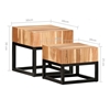 Picture of Harlin Solid Wood Side Table In Natural & Black Finish