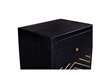 Picture of Chest of 5 Drawers Mango Wood and Black and Gold Metal Art Deco - PRISMIN