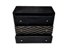 Picture of Chest of drawers with 3 drawers Mango wood and metal Black and gold in art deco style - PRISMIN