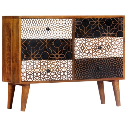 Picture of OTVIAP Sideboard with Printed Pattern 35.4"x11.8"x27.6" Solid Mango Wood Buffets & Sideboards Furniture