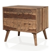 Picture of Furniture of America Buez Rustic Wood 2-Drawer Nightstand in Natural Oak