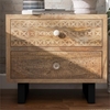 Picture of Furniture of America Druze Rustic Wood 2-Drawer Nightstand in Natural Tone