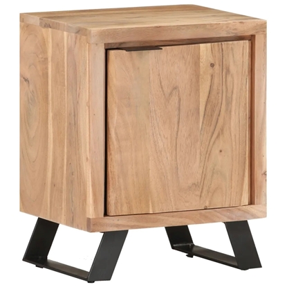 Picture of Bedside Cabinet 15.7"x11.8"x19.7" Solid Acacia Wood with Live Edges