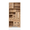 Picture of Amani 74.75 in. H Natural Mango Wood 6-Shelf Accent Bookcase with 6-Drawers