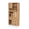 Picture of Amani 74.75 in. H Natural Mango Wood 6-Shelf Accent Bookcase with 6-Drawers