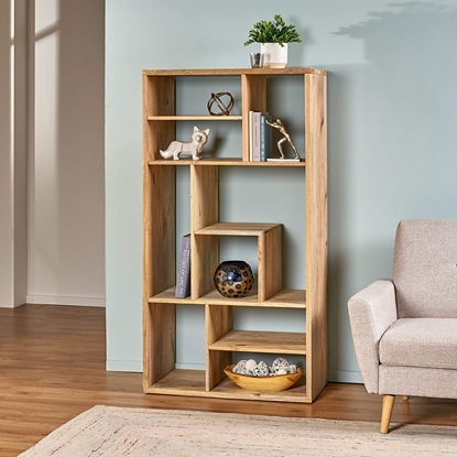 Picture of Great Deal Furniture Christine Handcrafted Modern Mango Wood Bookshelf, Natural