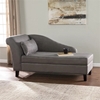 Picture of Southern Enterprises Aberdale Wood and Suede Chaise Lounge with Storage in Gray