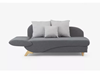 Picture of 2 seater crapaud sofa in Gray velvet - MELOSIA