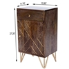 Picture of Beaumont Lane Island Living Wood and Metal Chairside Chest in Brown