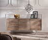 Picture of Design sideboard Wyatt 150 cm Sheesham natural 3D look, stainless steel top