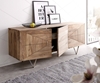 Picture of Design sideboard Wyatt 175 cm Sheesham natural 3D look V-foot stainless steel