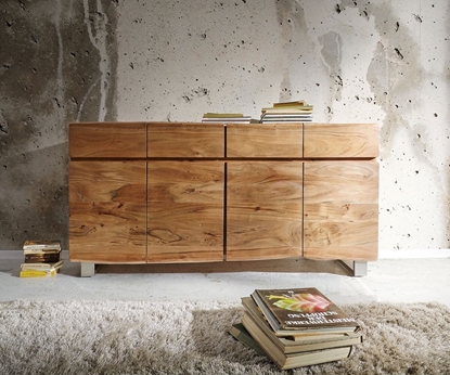 Picture of Sideboard Live-Edge 172 cm natural acacia 4 doors 4 drawers