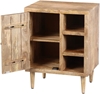 Picture of The Urban Port Transitional Mango Wood Side Table with Open Cubbies and Door Storage, Natural Brown